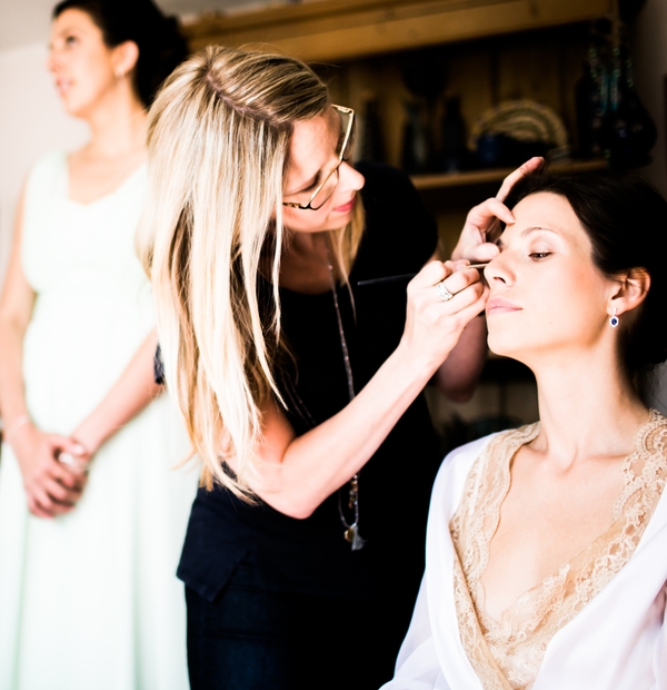 Glamorous wedding hair and makeup